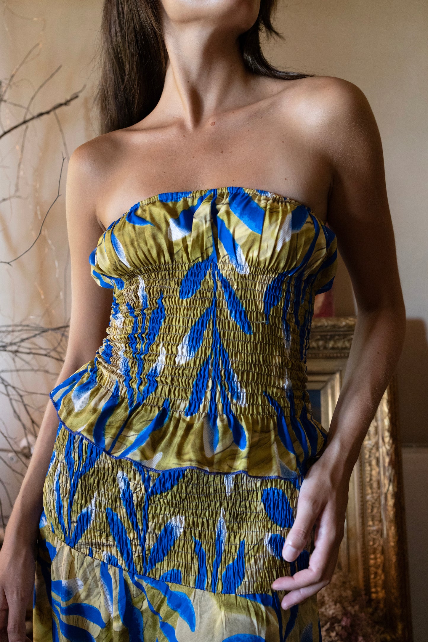 Conjunto Lanzarote hoja lima azul