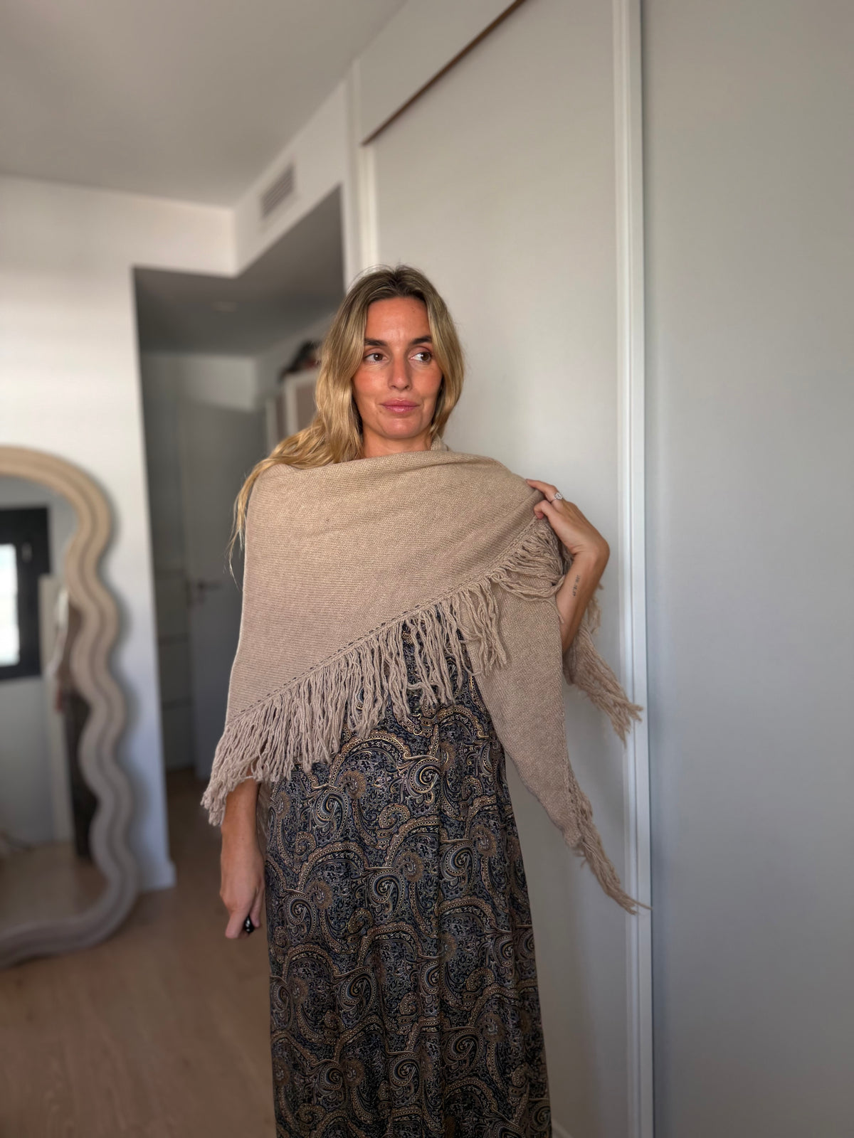 Pico lana beige claro