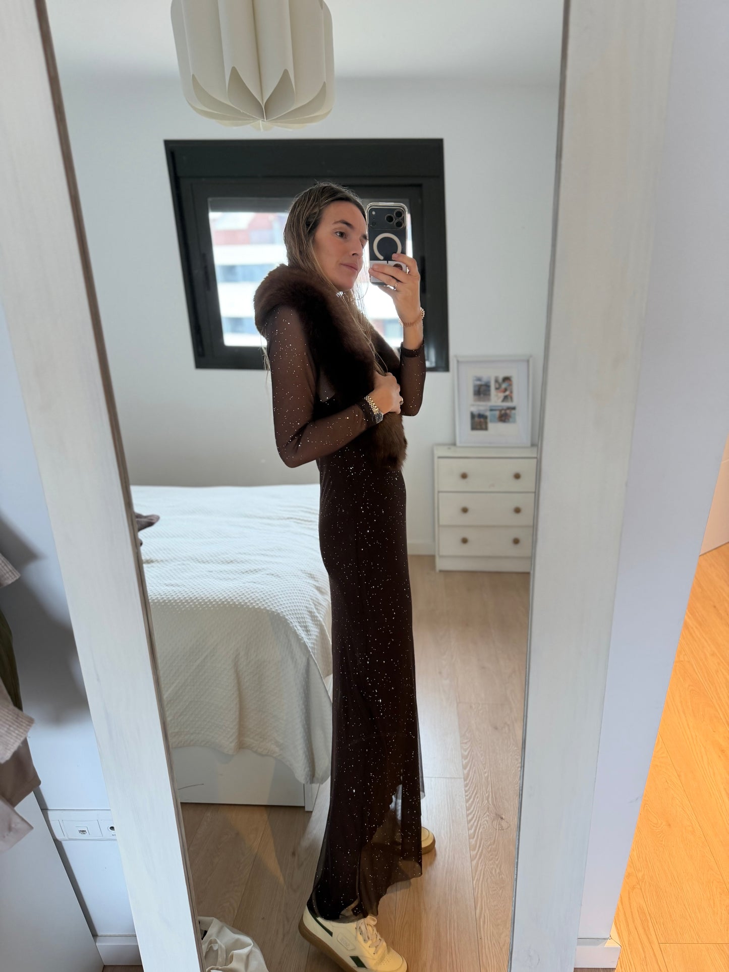 Vestido tul chocolate