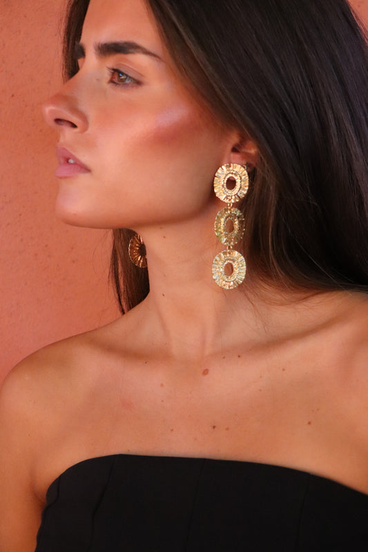 Pendientes flor dorado