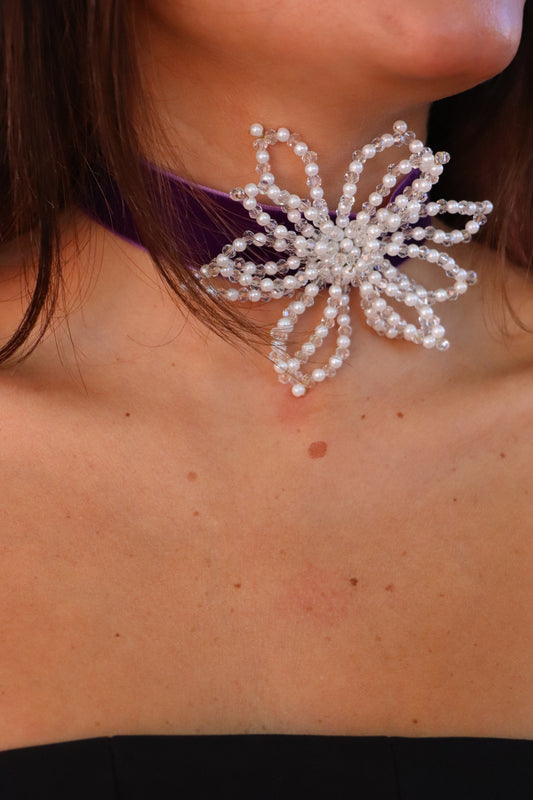 Choker terciopelo con flor