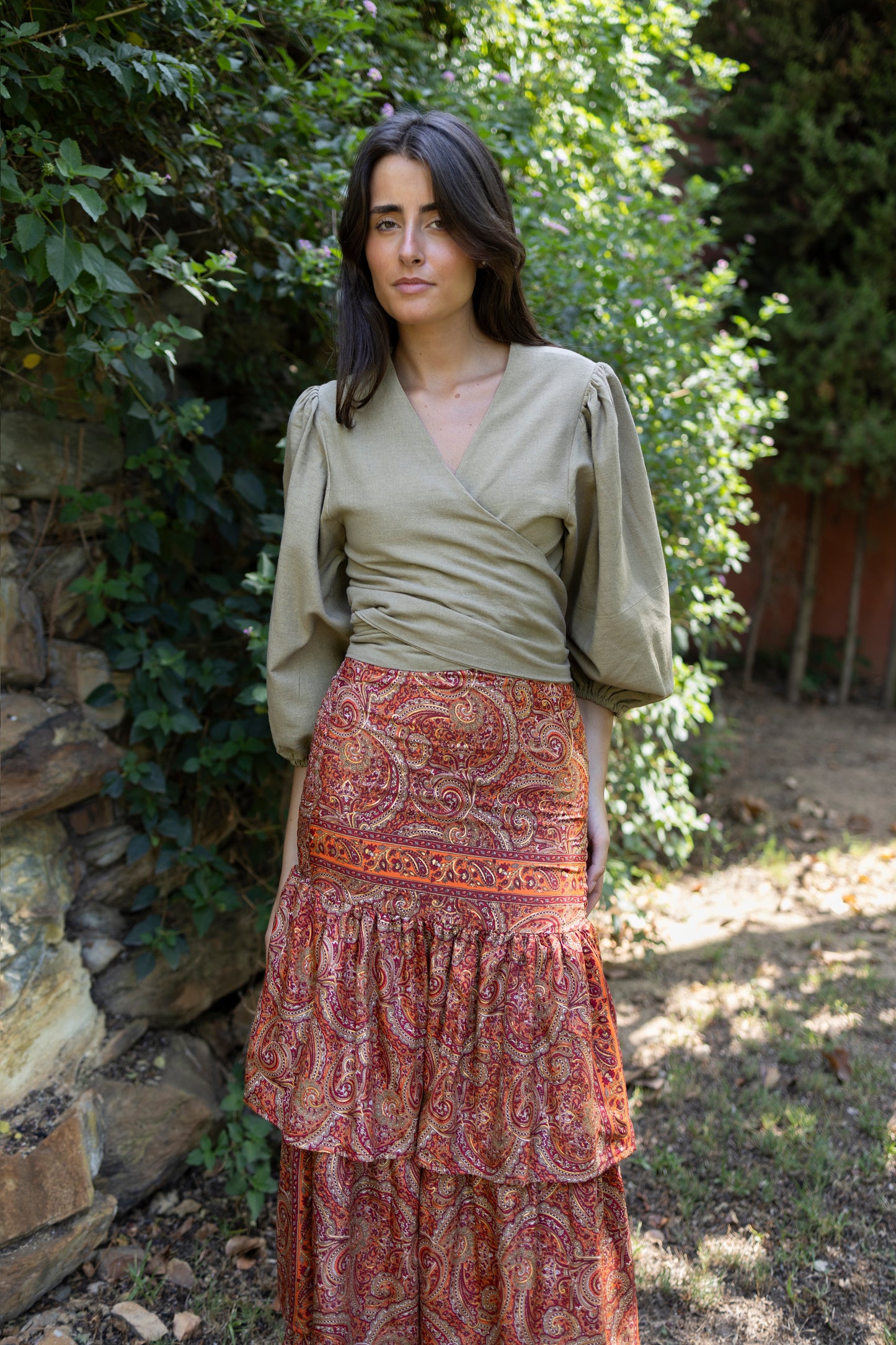 Falda tenerife cashmere burdeos