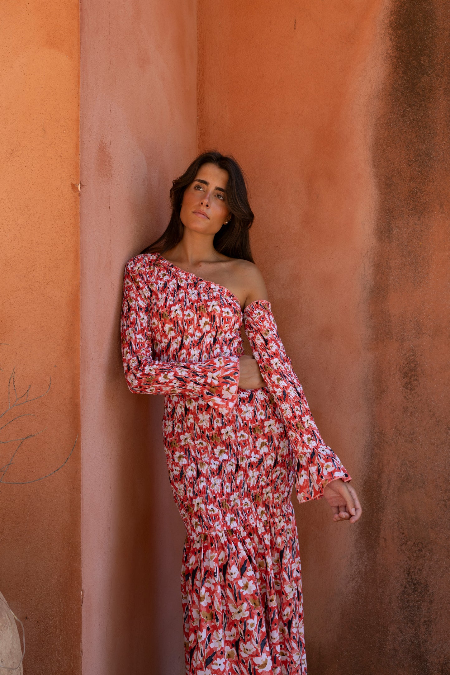 Vestido Catania flor coral