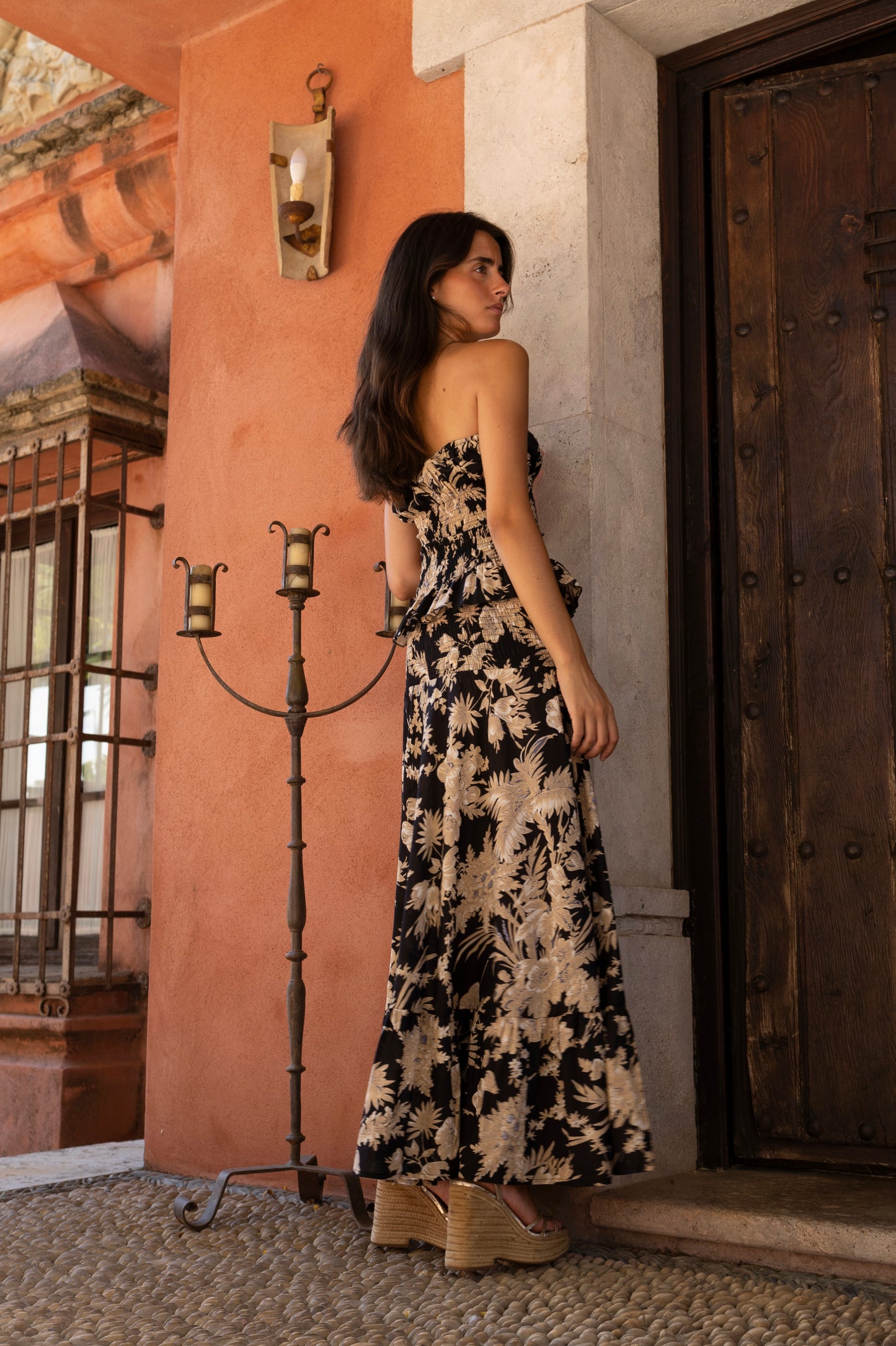 Conjunto Lanzarote flor negro