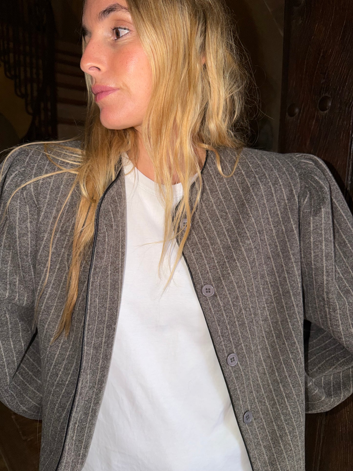 Chaqueta raya diplomática gris