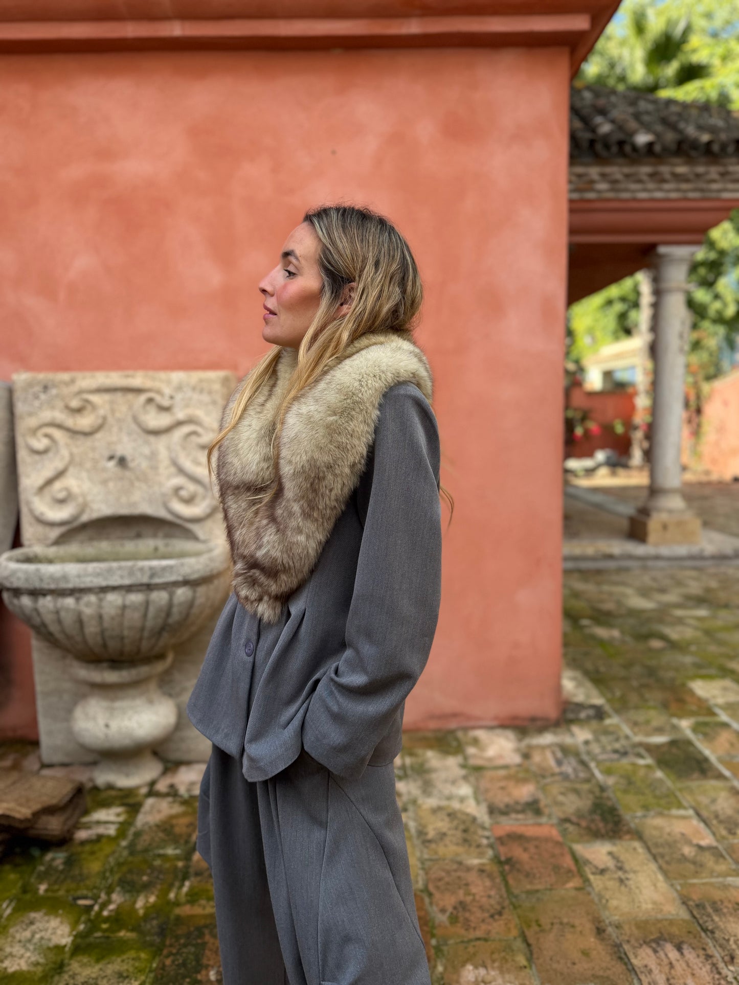 Chaqueta tablas gris