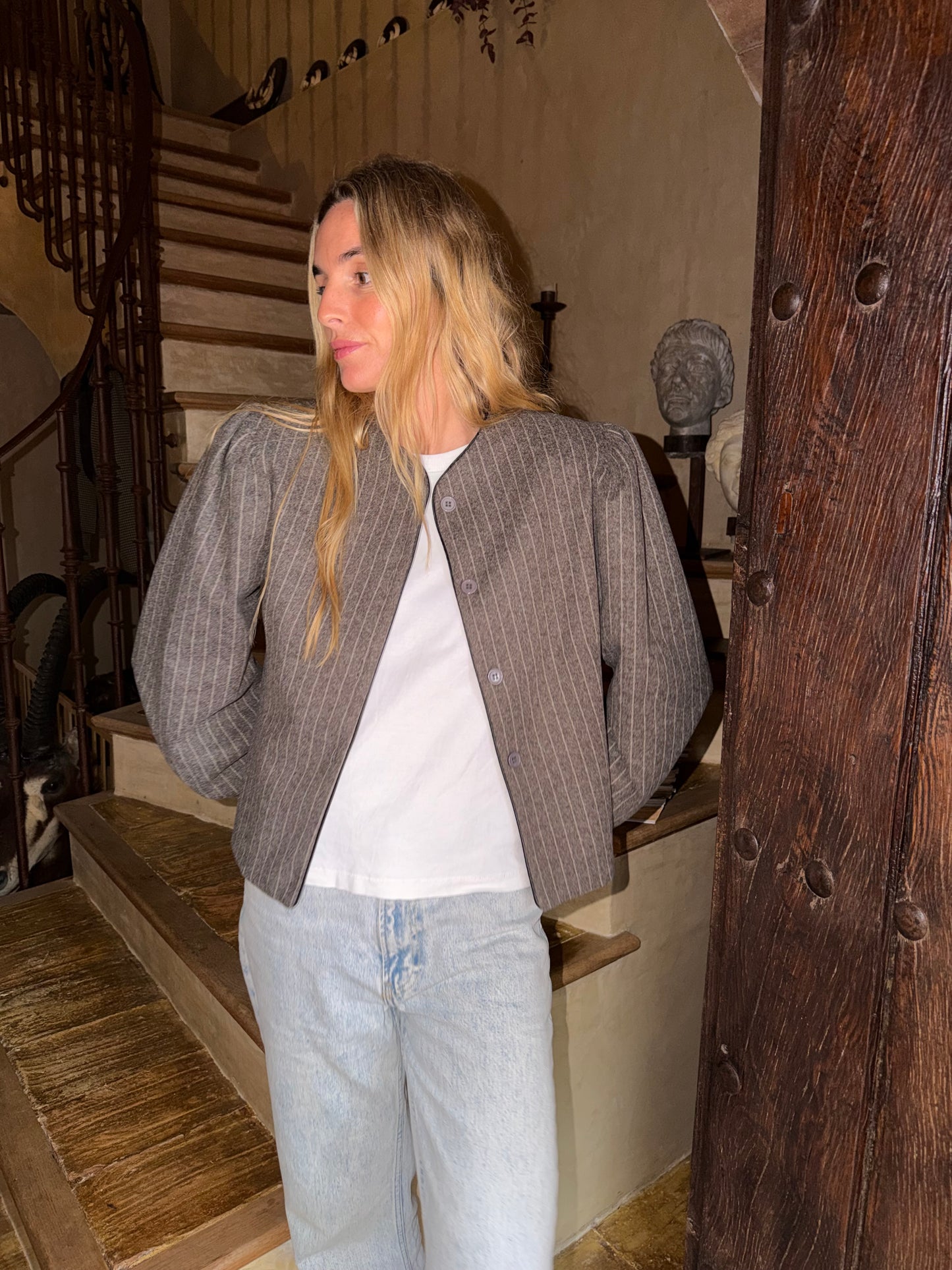 Chaqueta raya diplomática gris