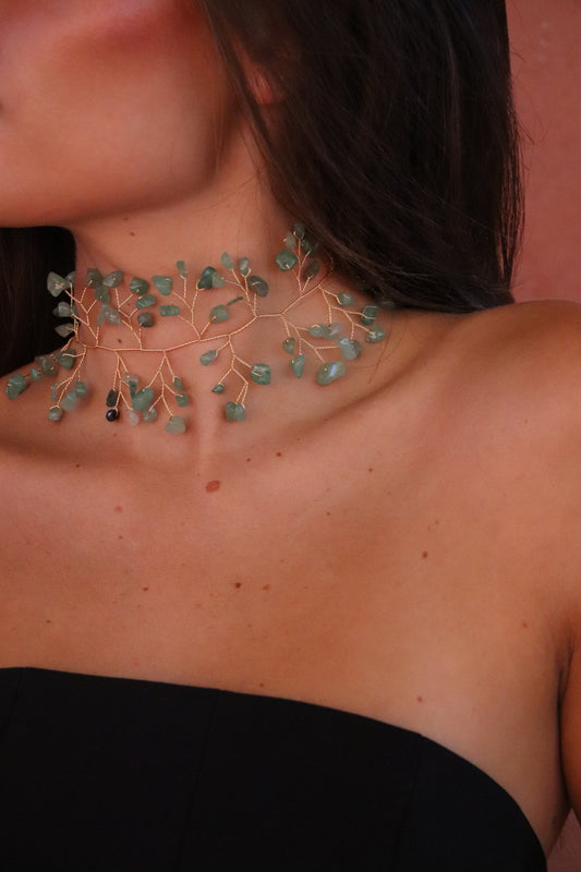 Choker piedras tonos verdes
