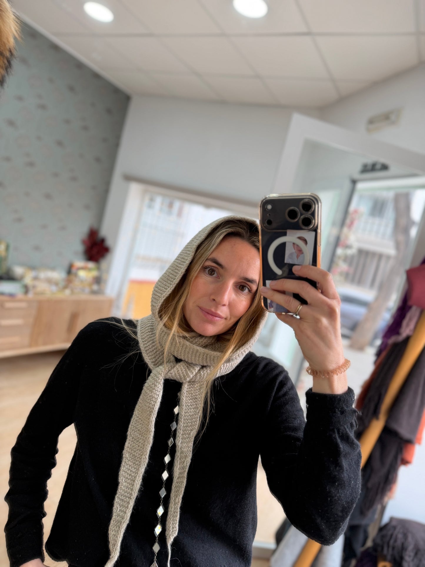 Balaclava lana beige