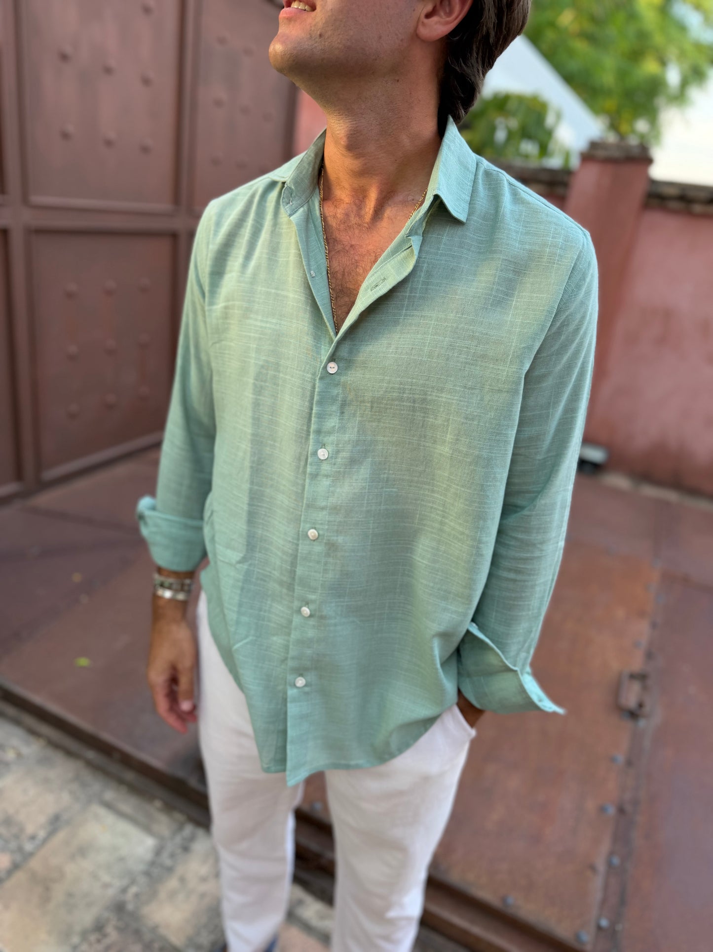 Camisa lisa verde