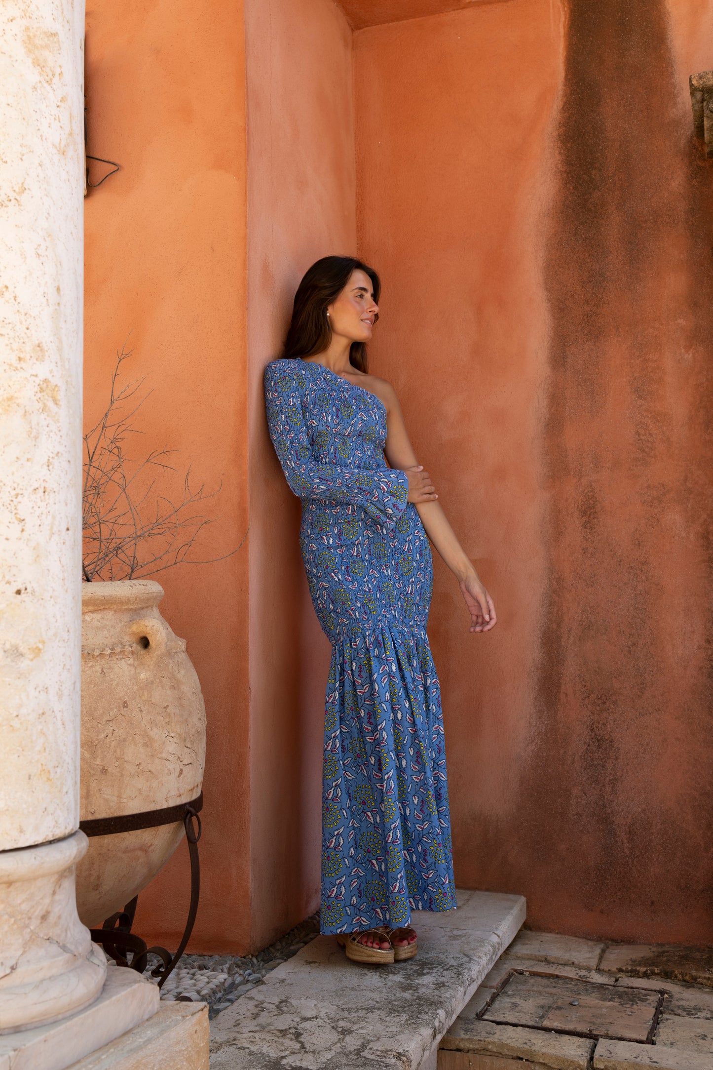 Vestido Catania flor azul