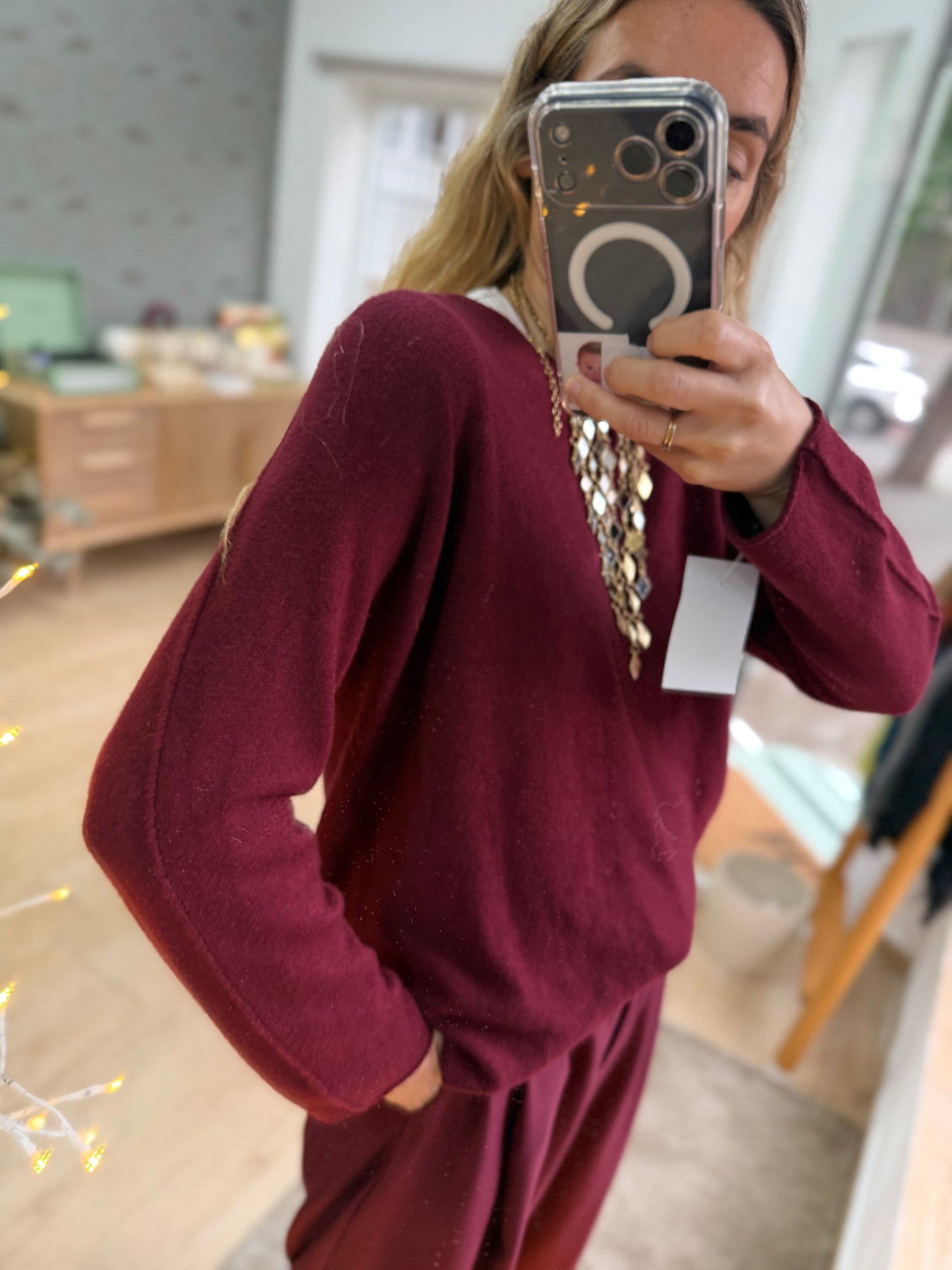 Jersey punto burdeos