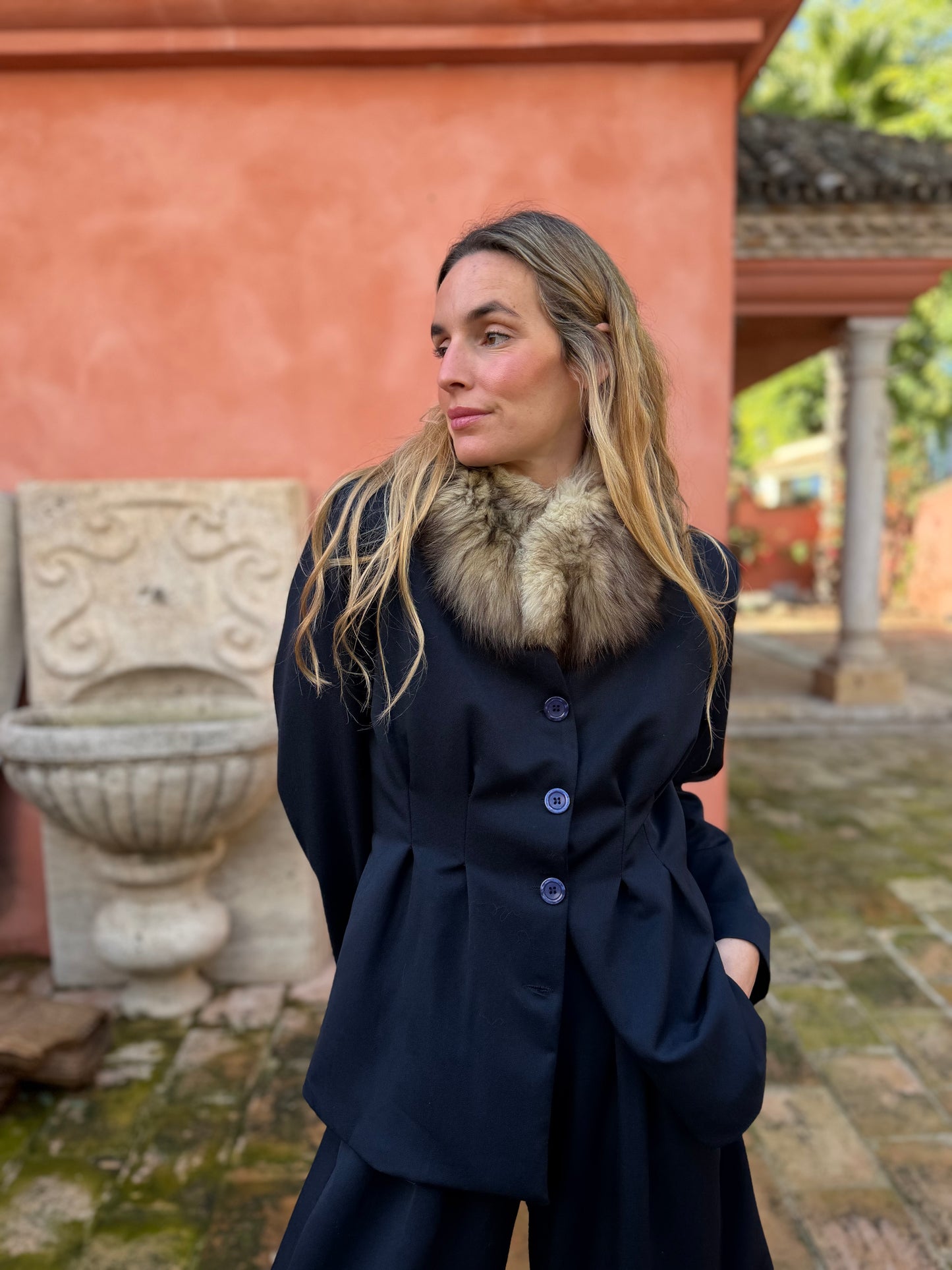 Chaqueta tablas burdeos marino