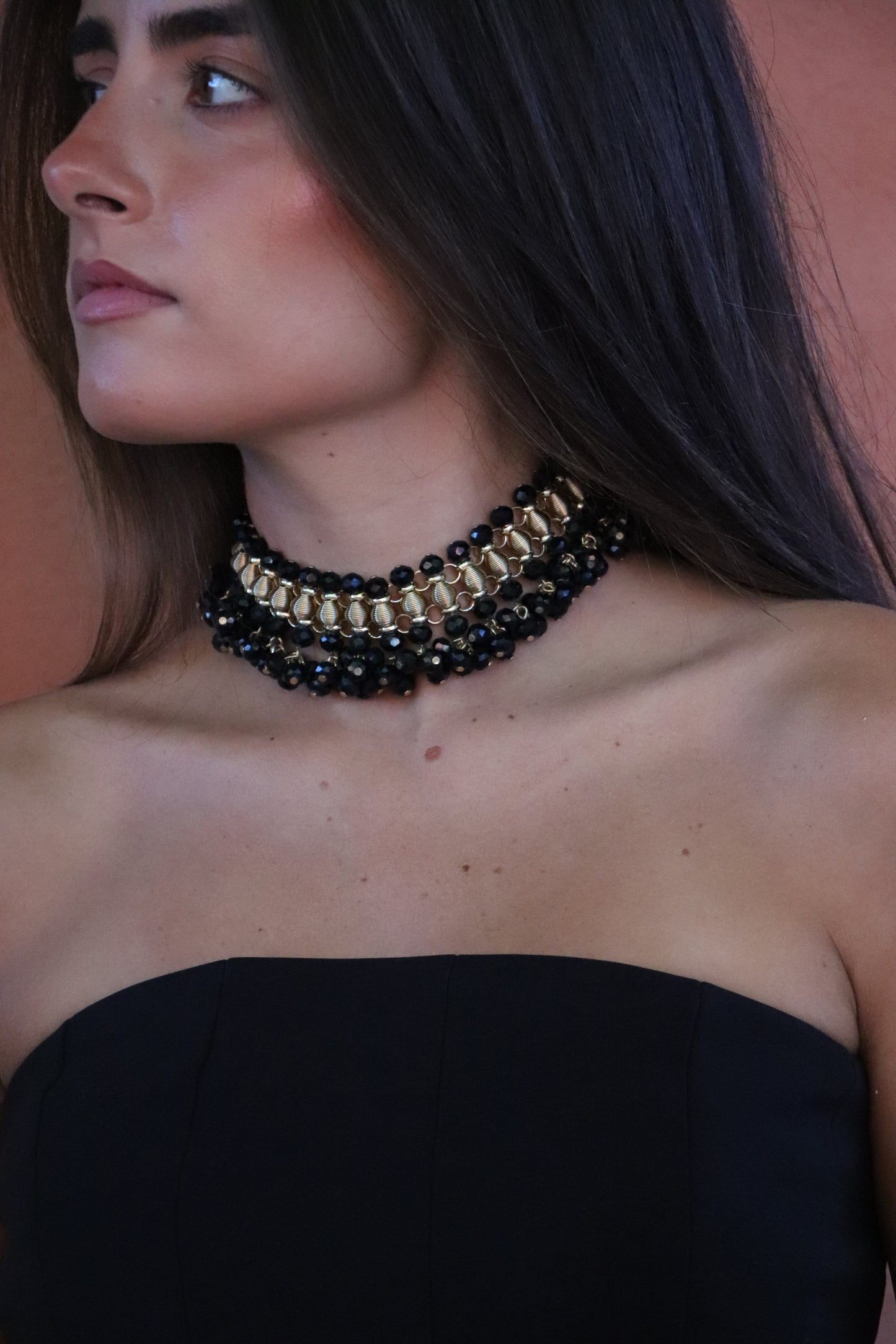 Choker cristal negro