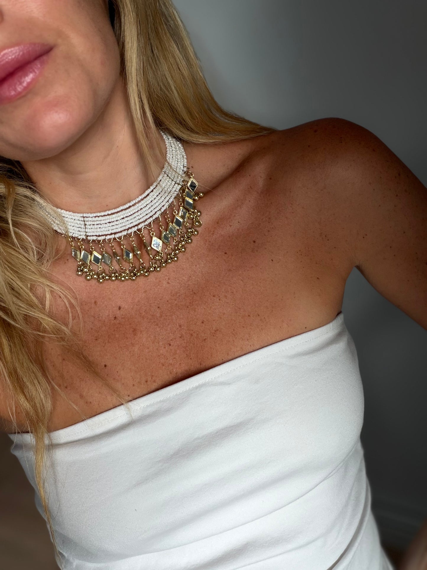 Choker Mil espejos blanco