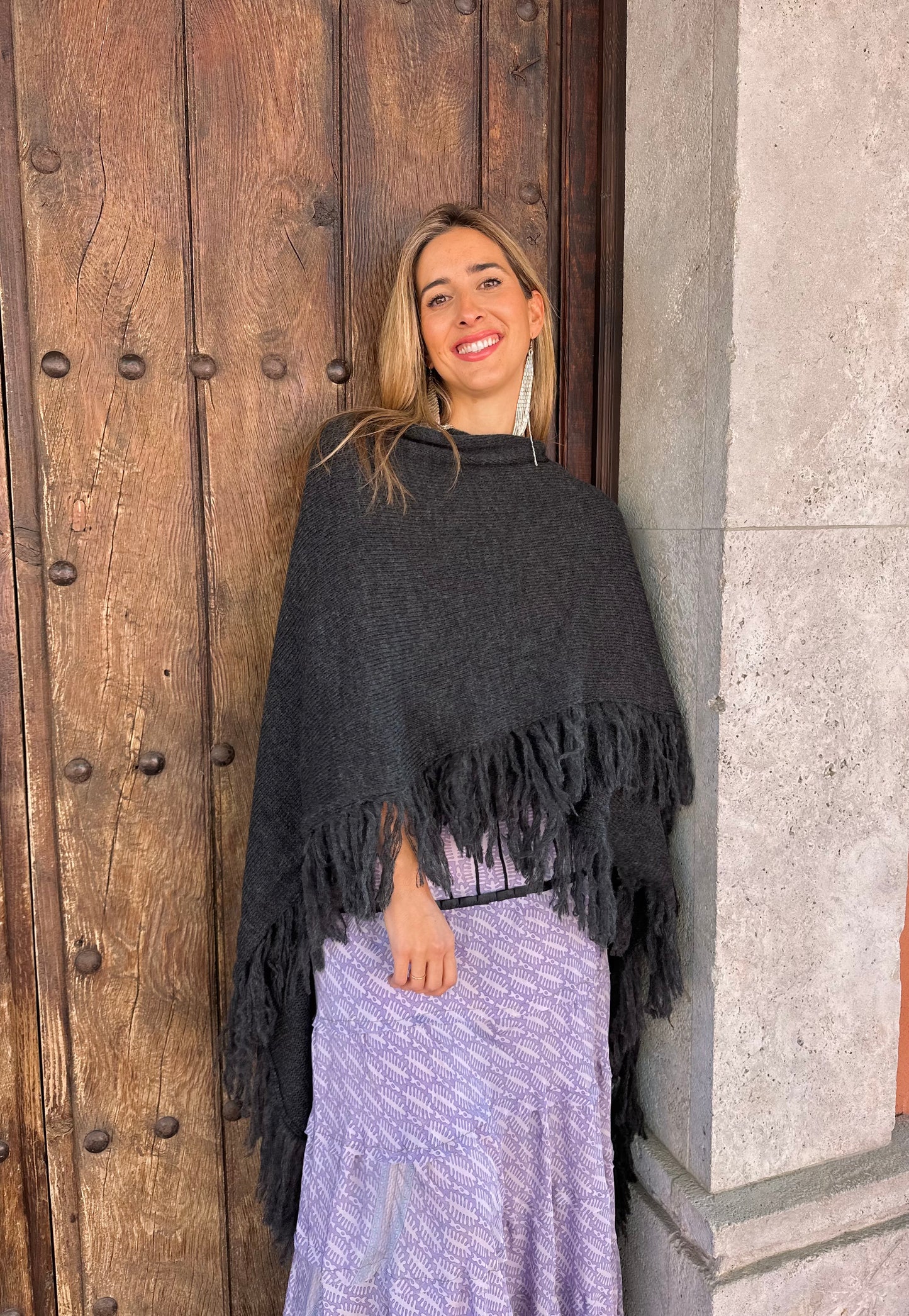 Poncho gris marengo