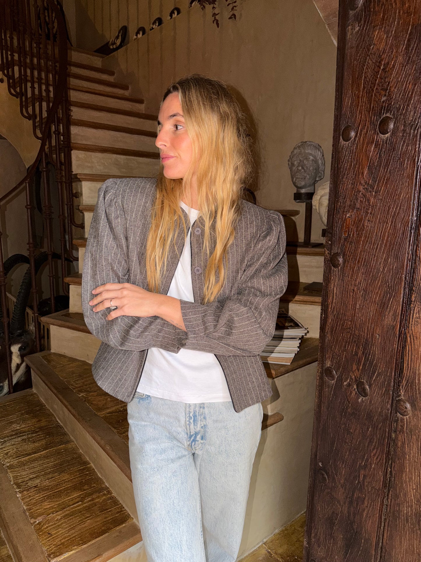 Chaqueta raya diplomática gris