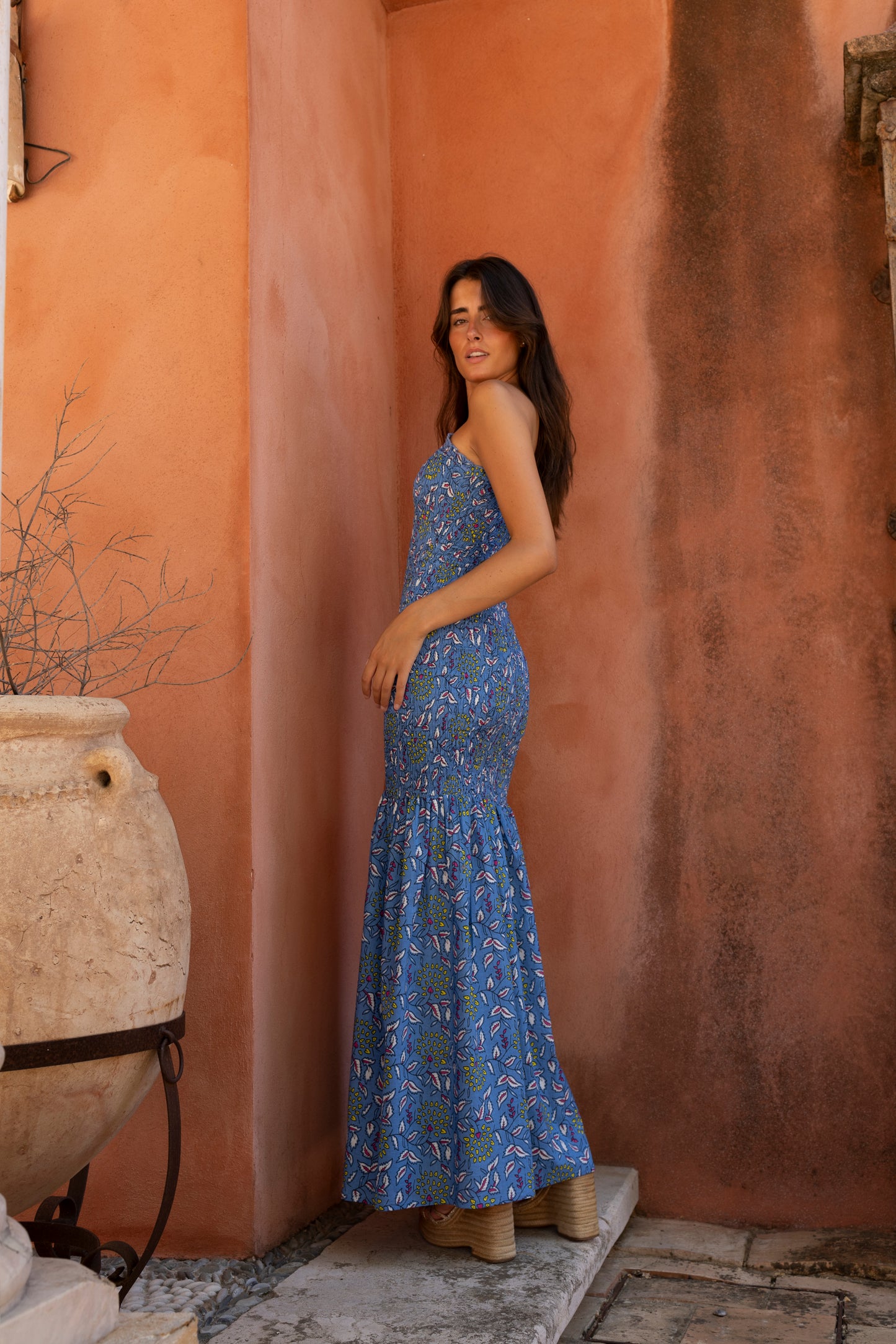 Vestido Catania flor azul