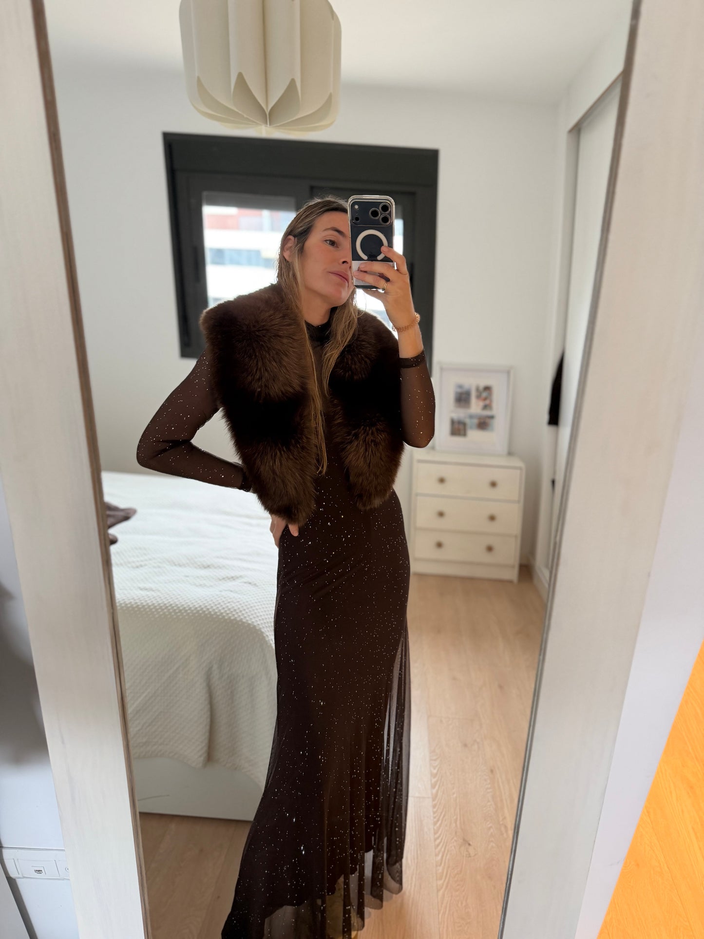 Vestido tul chocolate