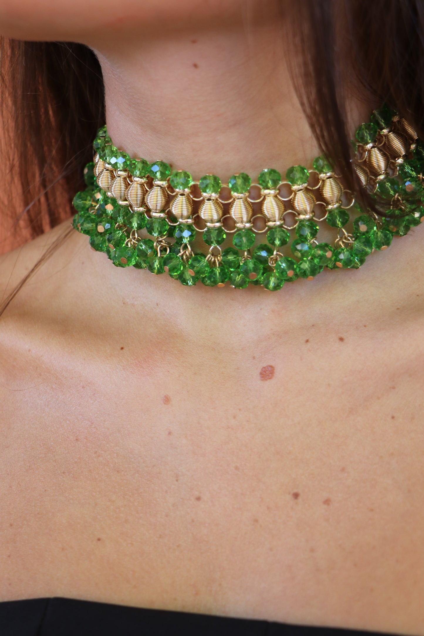 Choker cristal verde