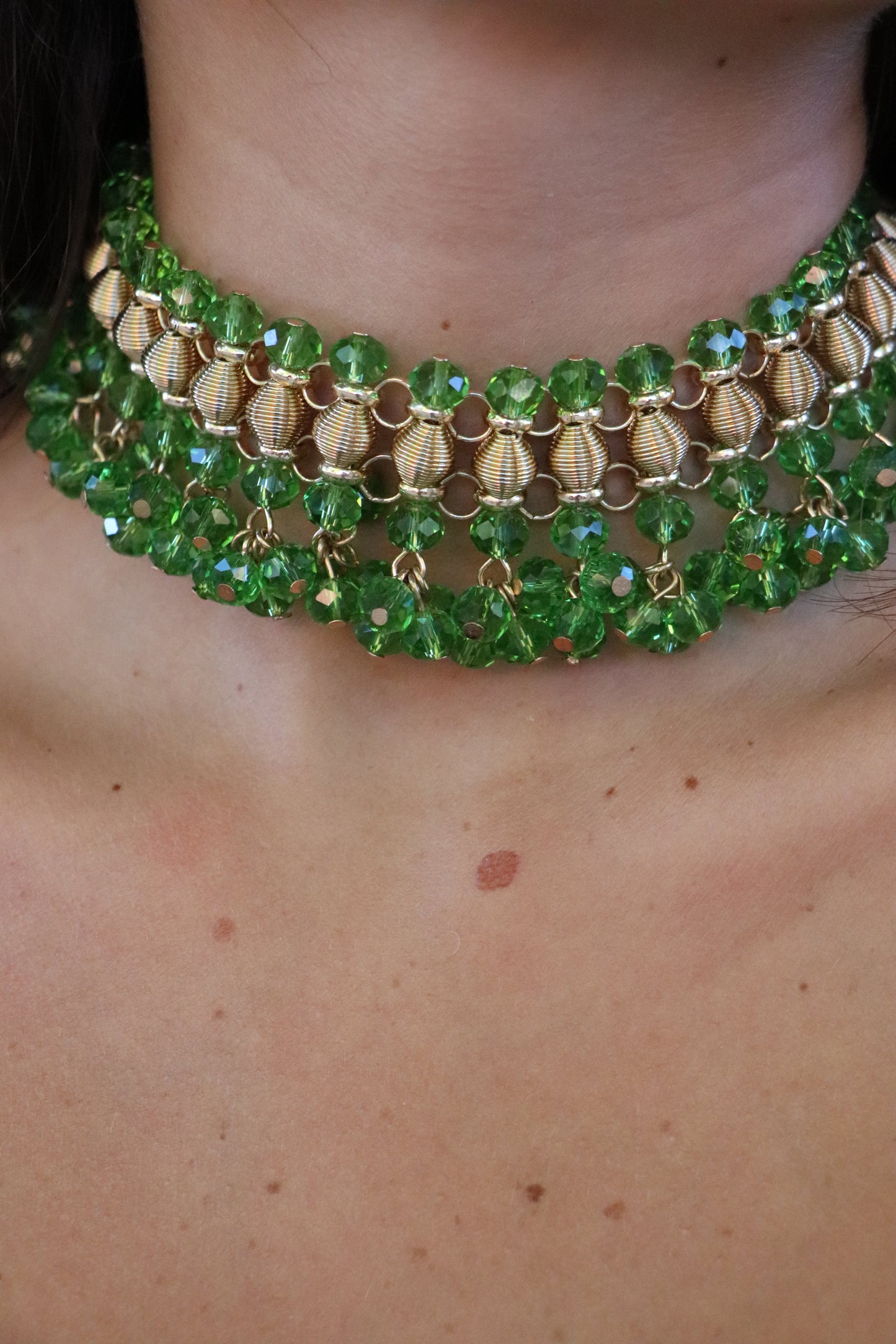 Choker cristal verde