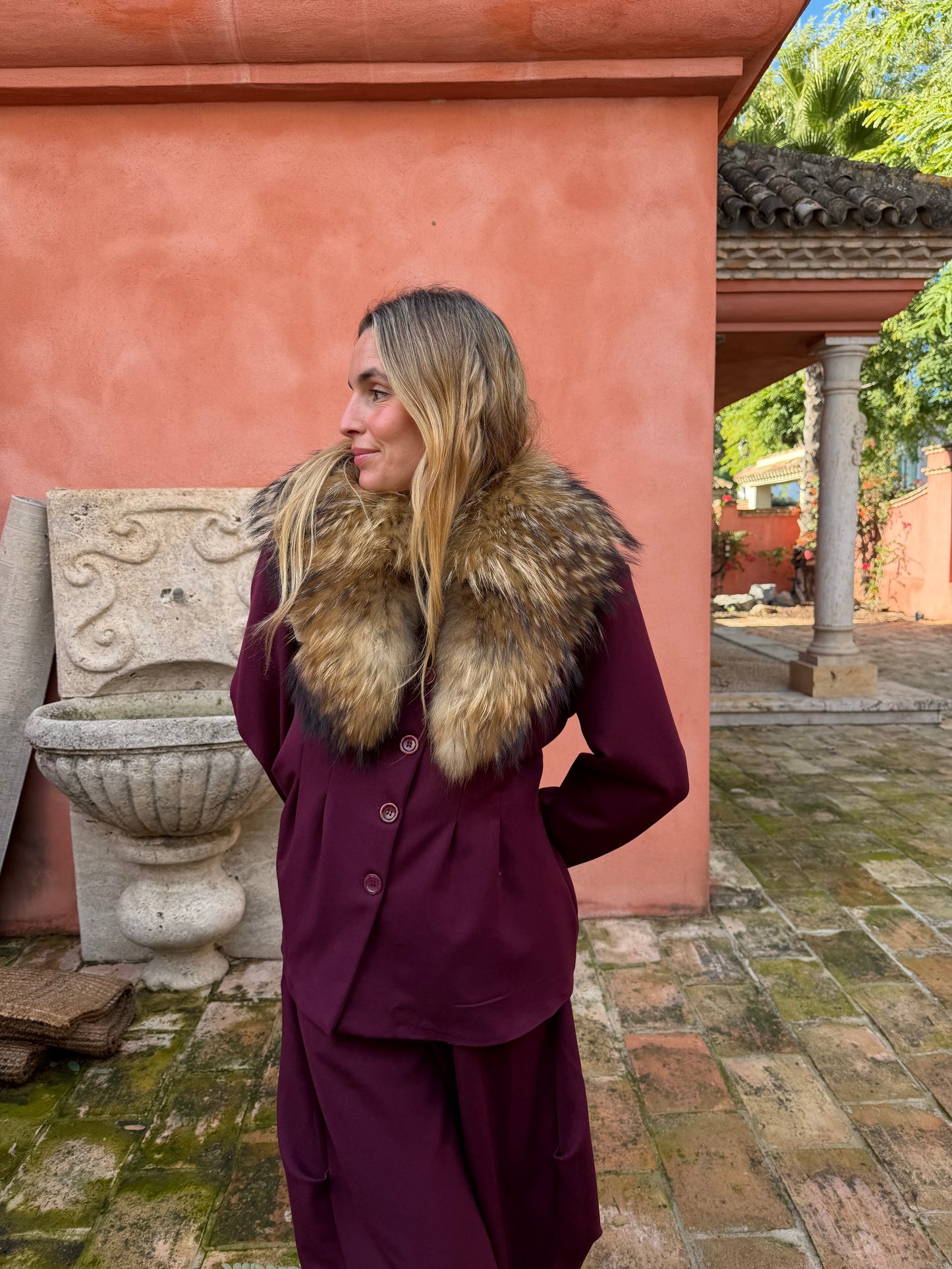 Chaqueta tablas burdeos