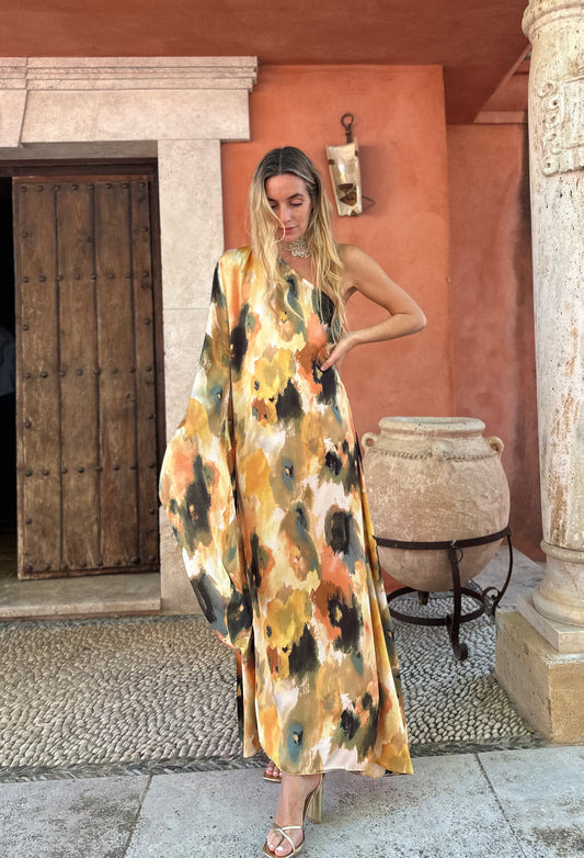 Vestido seda acuarela
