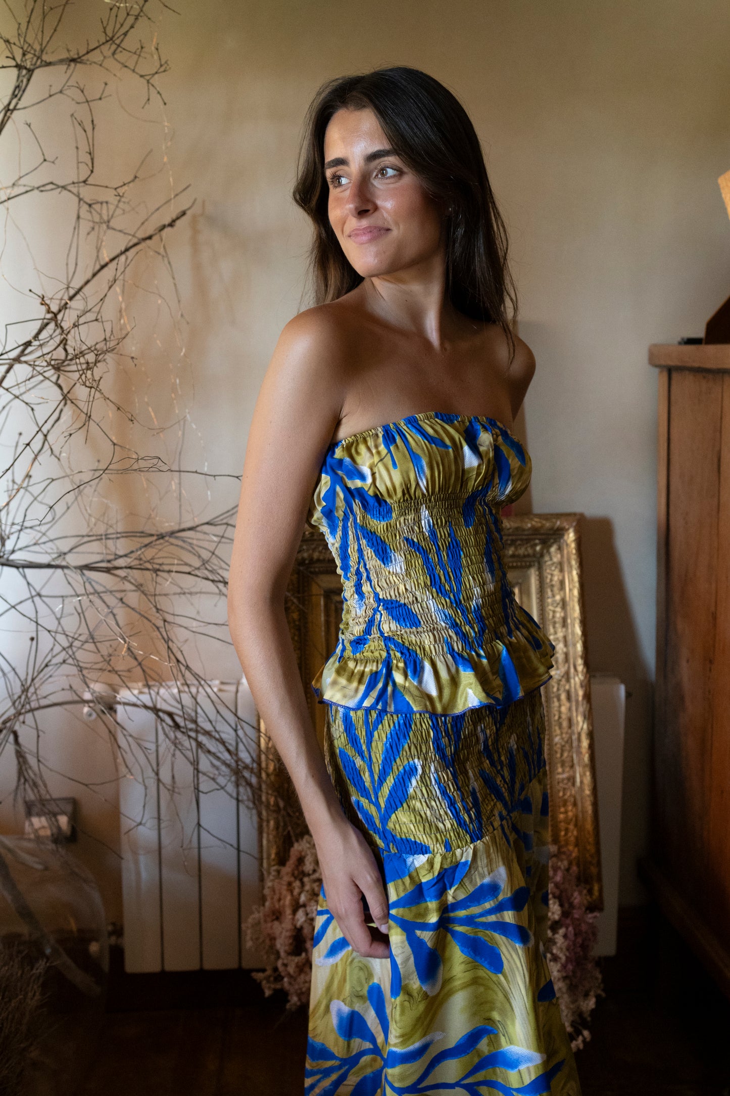 Conjunto Lanzarote hoja lima azul