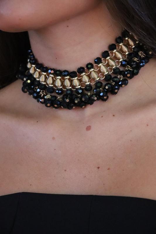 Choker cristal negro