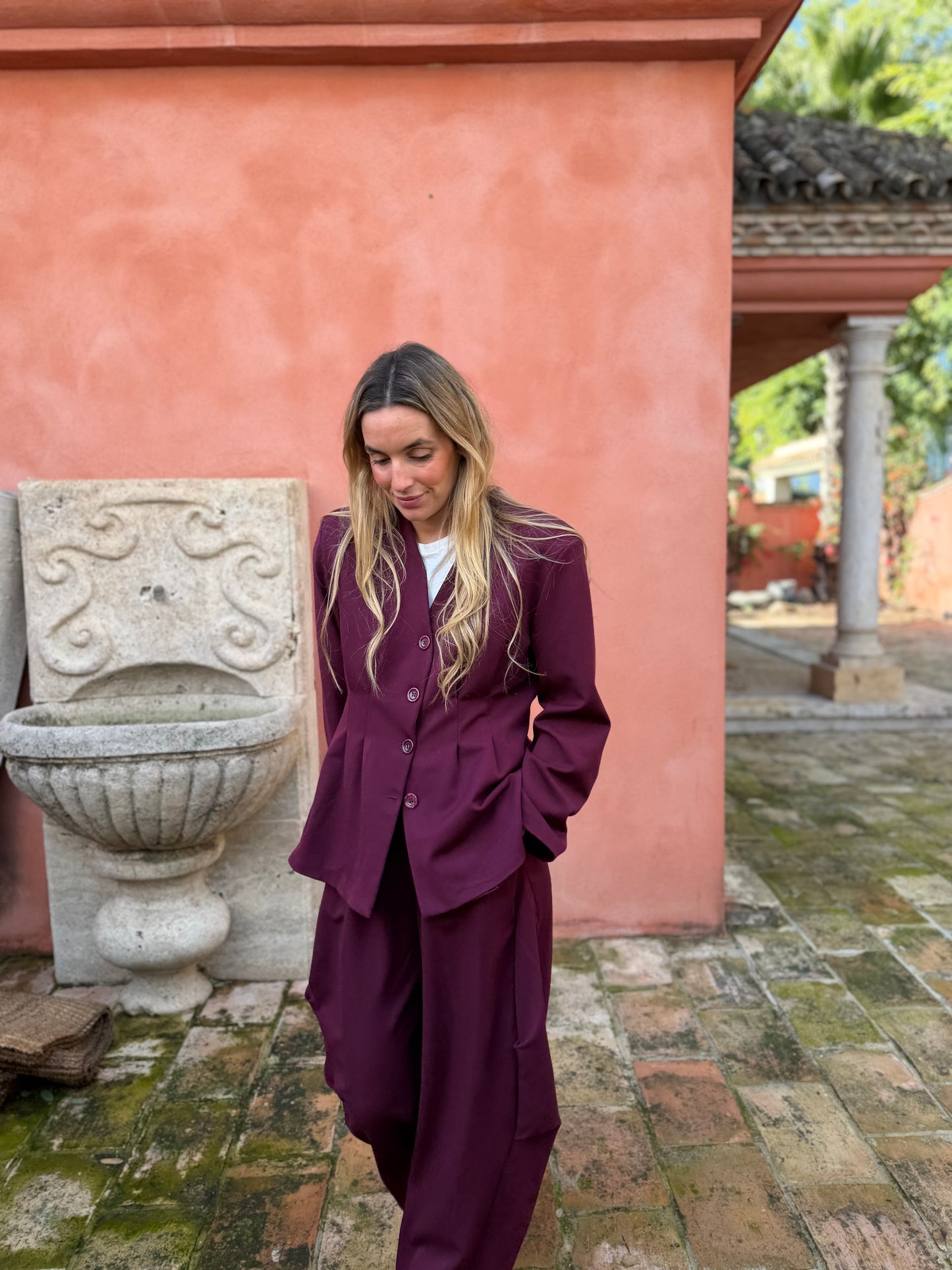 Chaqueta tablas burdeos