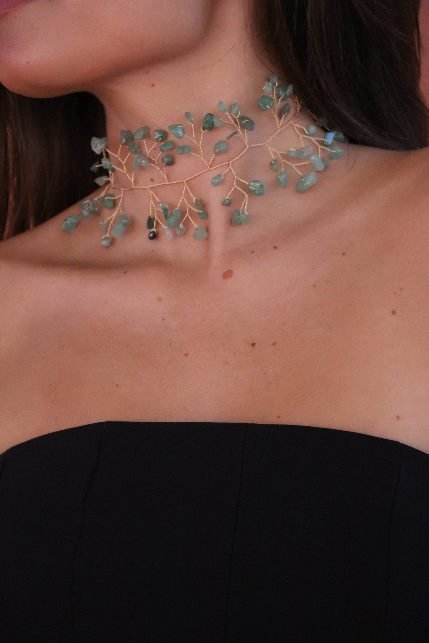 Choker piedras tonos verdes