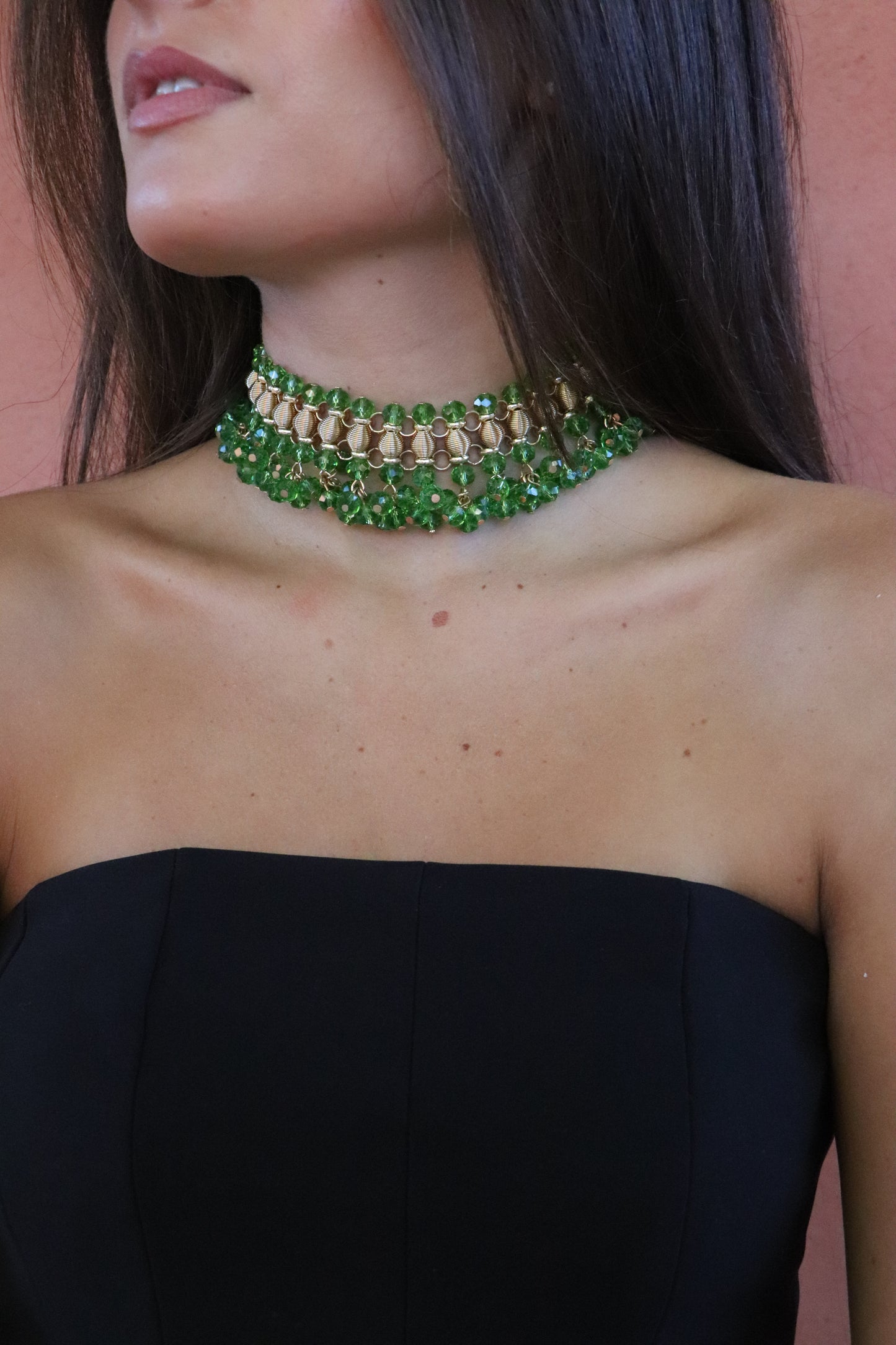 Choker cristal verde