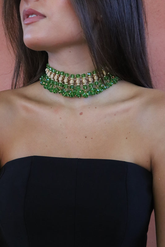Choker cristal verde
