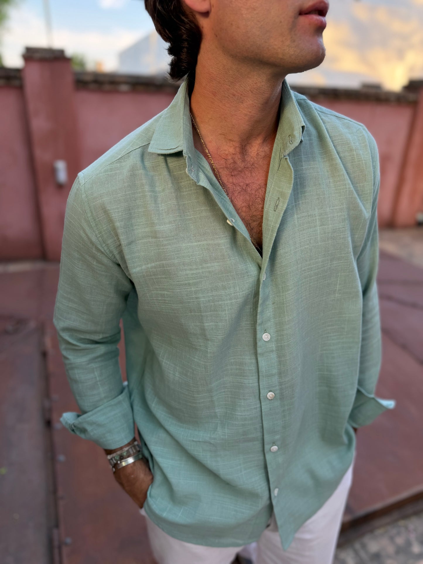 Camisa lisa verde