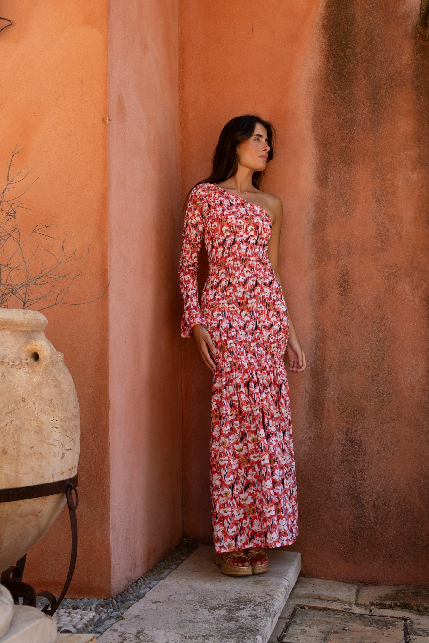 Vestido Catania flor coral
