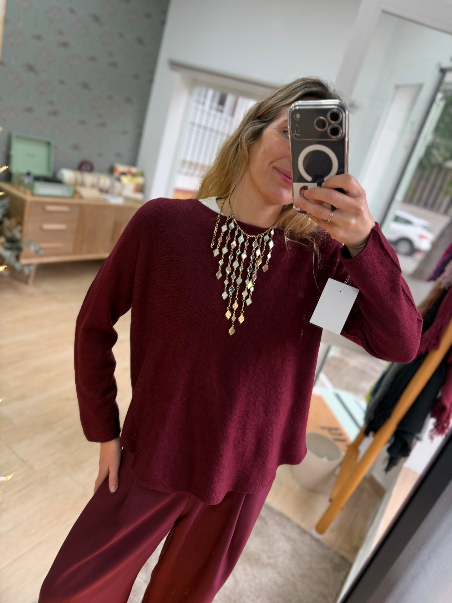 Jersey punto burdeos