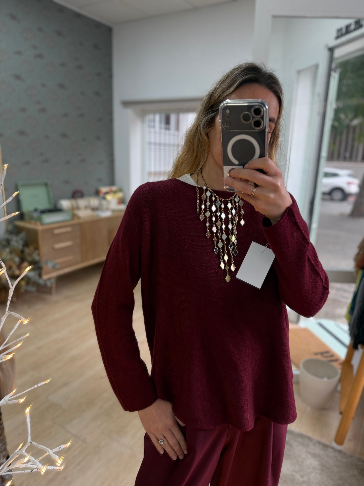 Jersey punto burdeos