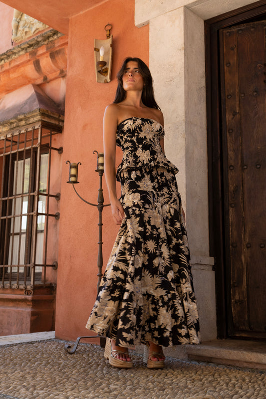 Conjunto Lanzarote flor negro