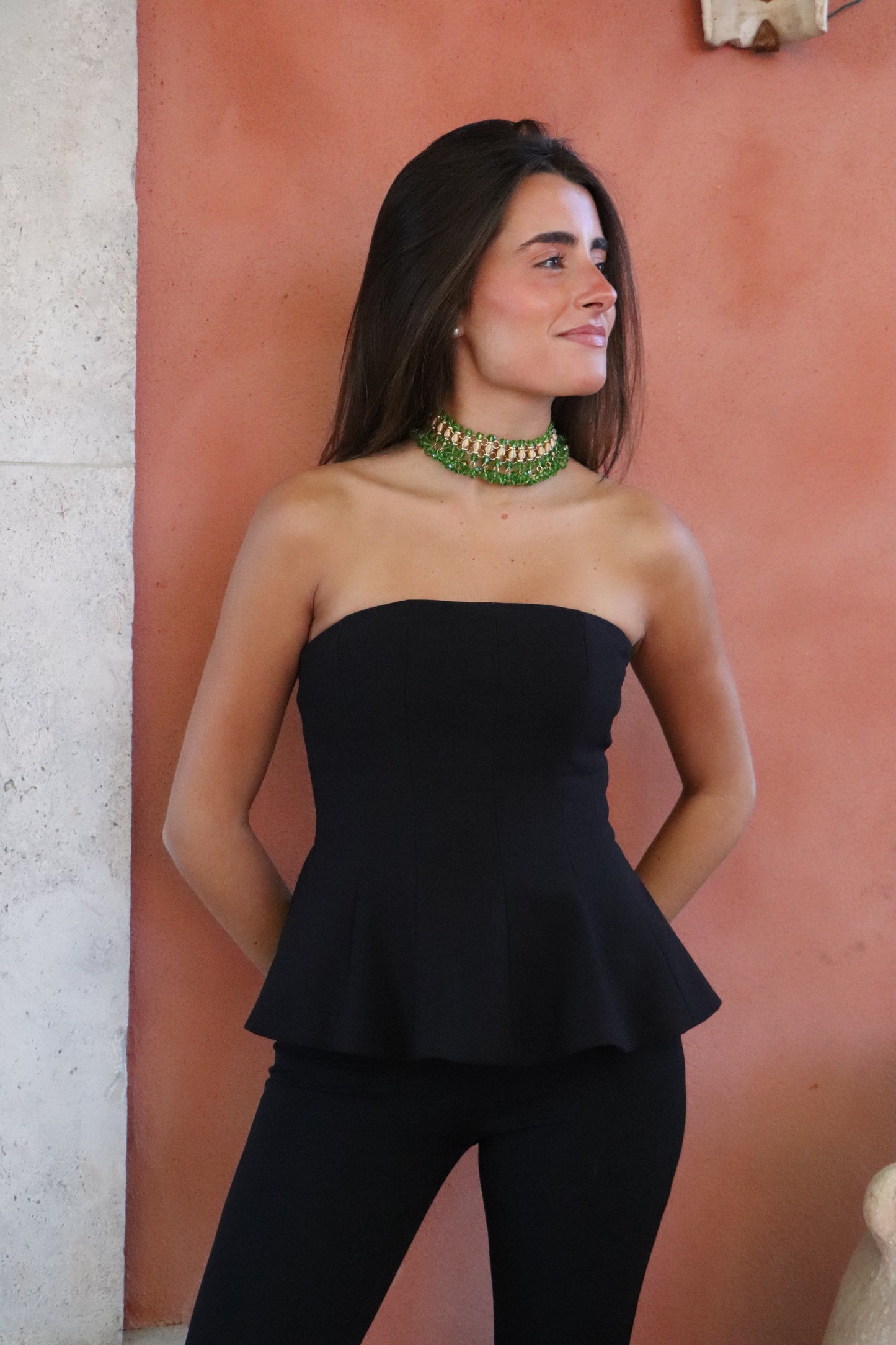 Choker cristal verde