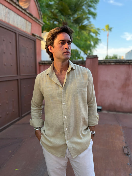 Camisa lisa beige