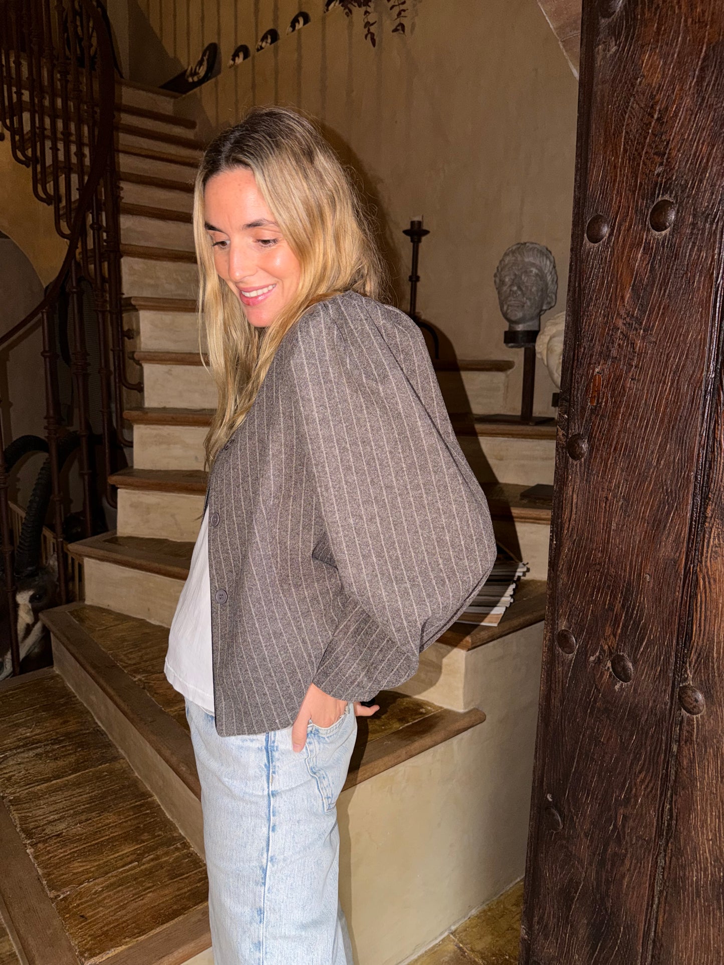 Chaqueta raya diplomática gris