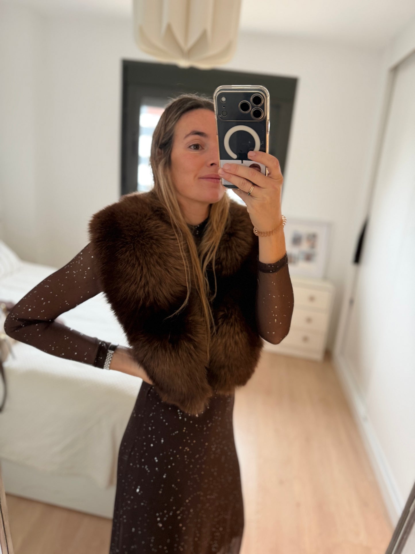 Vestido tul chocolate