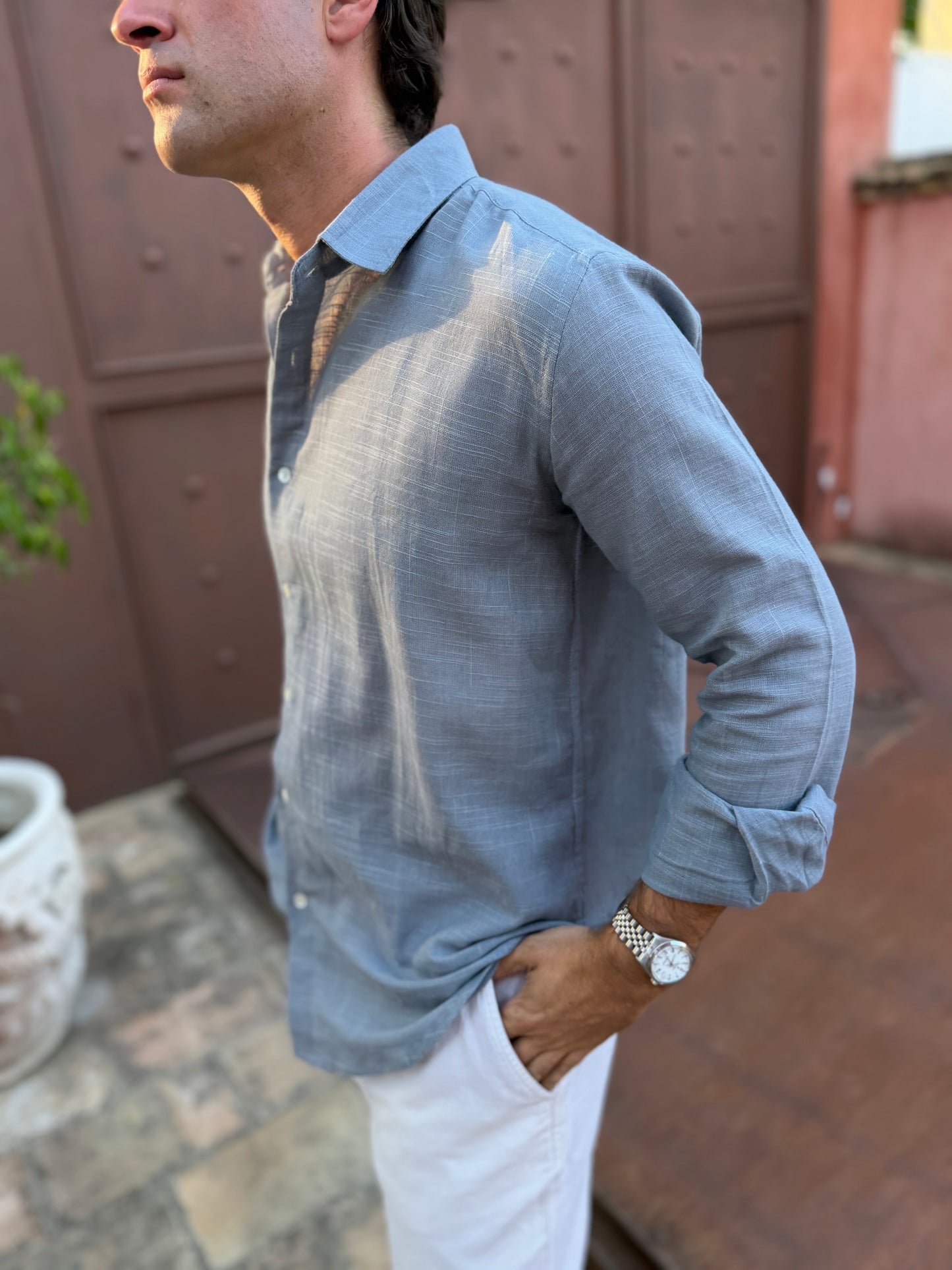 Camisa lisa gris
