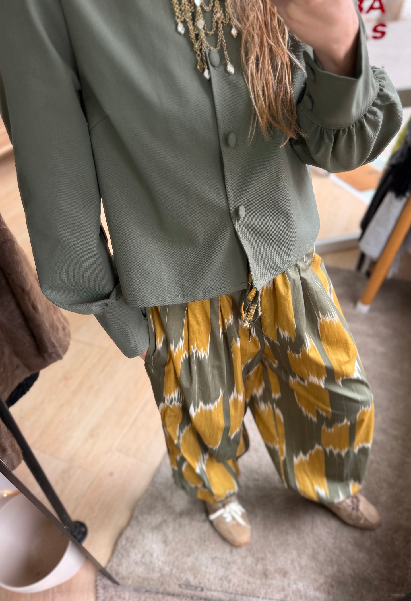 Pantalón bombacho verde
