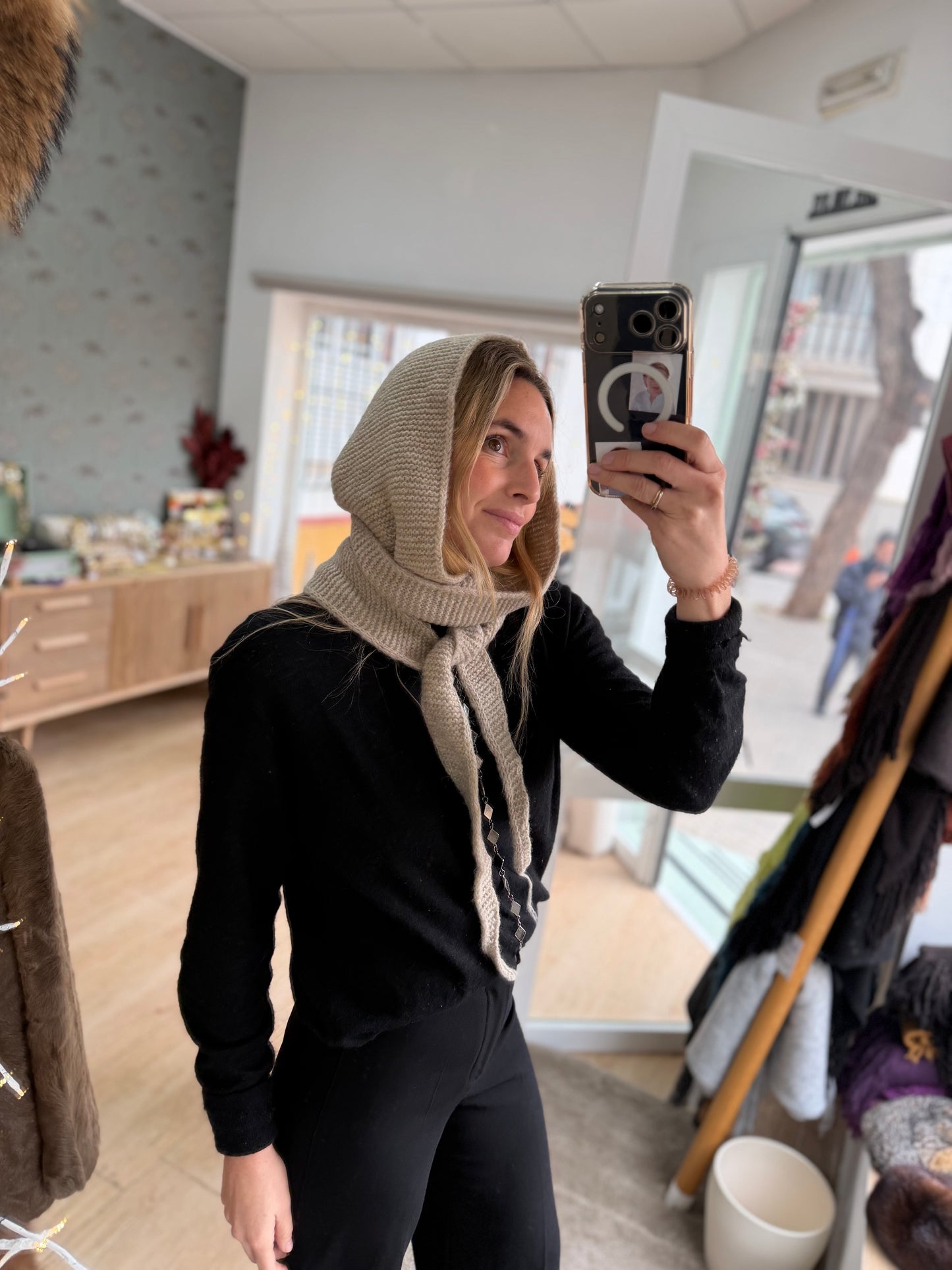 Balaclava lana beige
