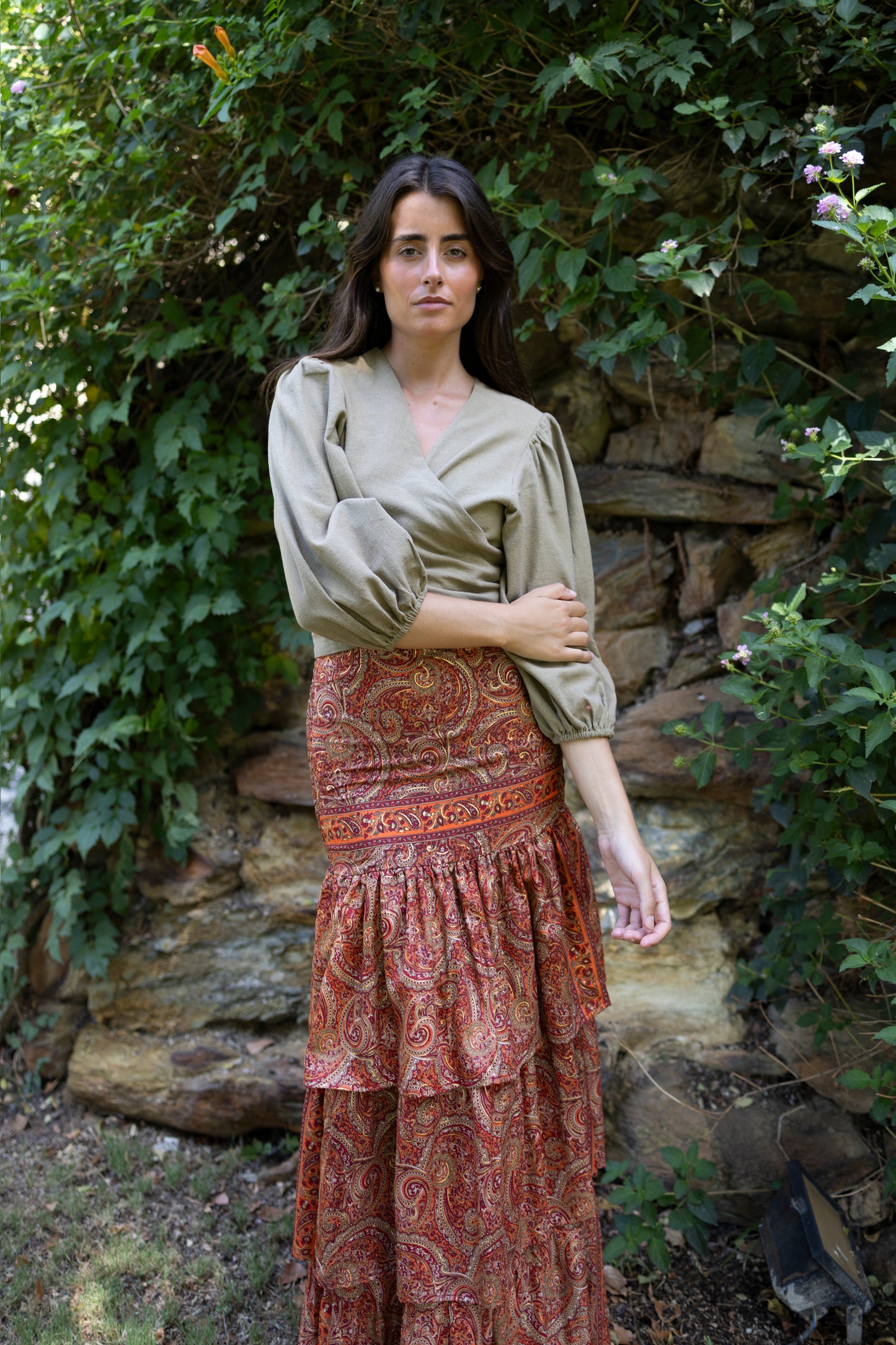 Falda tenerife cashmere burdeos