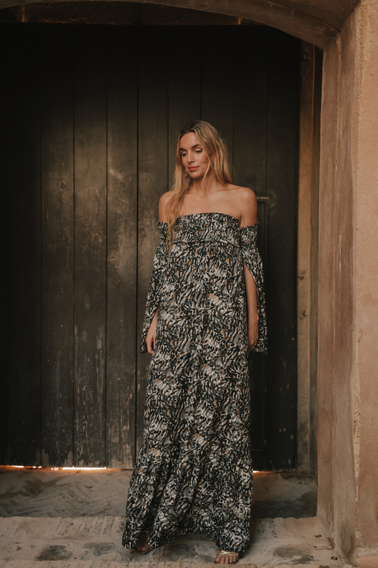 Vestido Venecia print gris