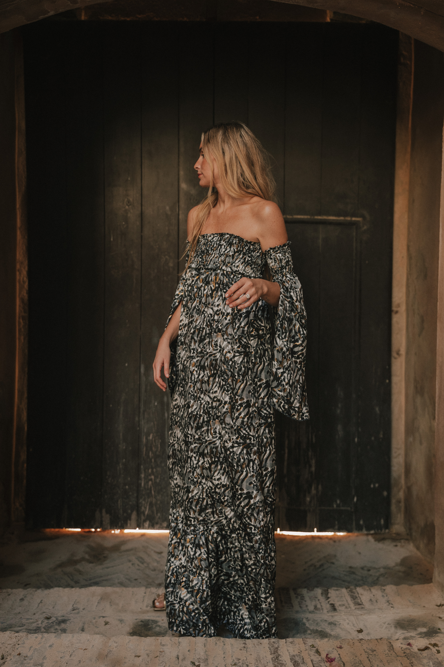 Vestido Venecia print gris