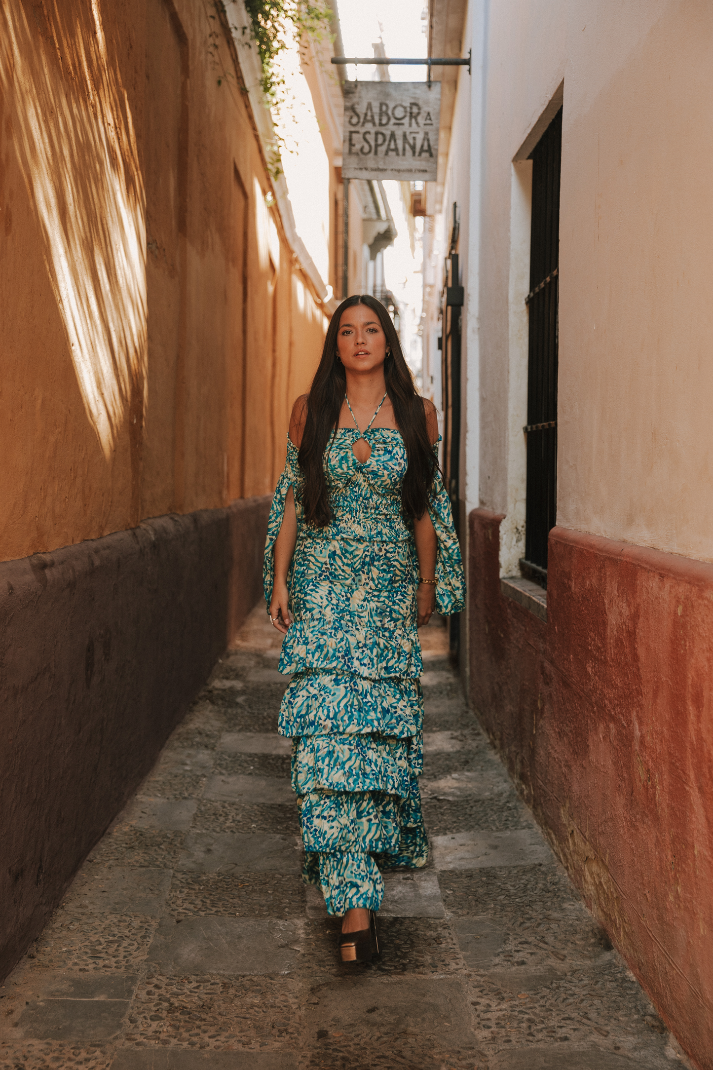 Conjunto Génova print turquesa