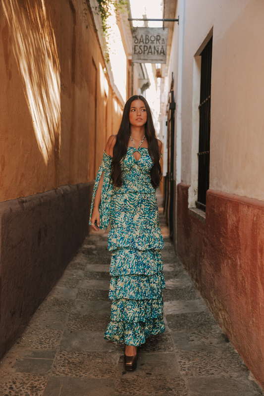 Conjunto Génova print turquesa